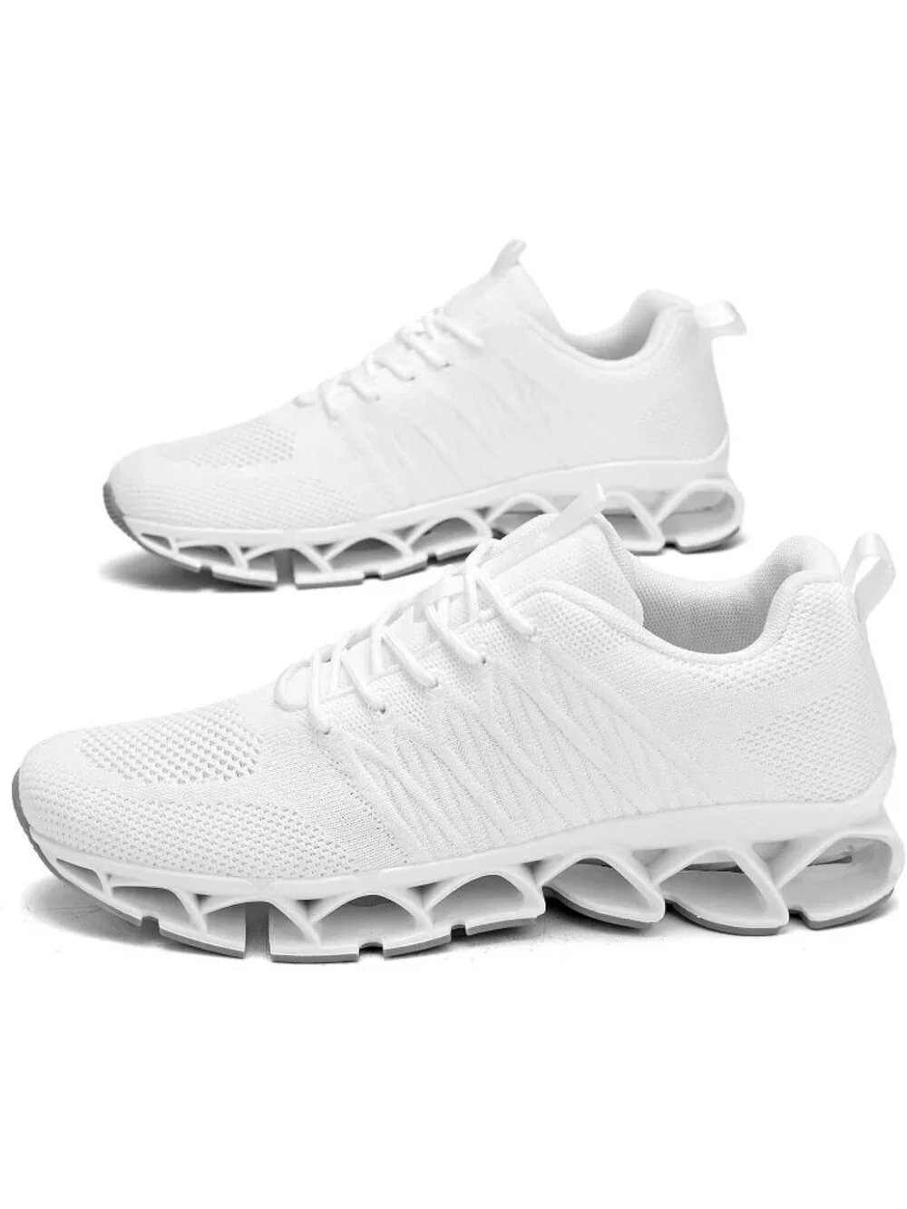 Men's White Comfort Non Slip Tennis Athletic Trainer Slip on Soft Sneaker Shoes